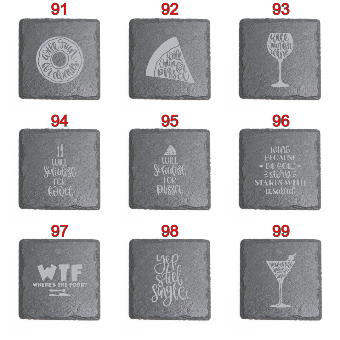 Square Slate Coasters (Funny)