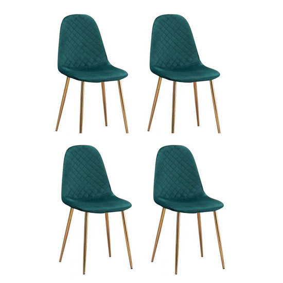 Diamond Plush Velvet Dining Chairs Set Of 4