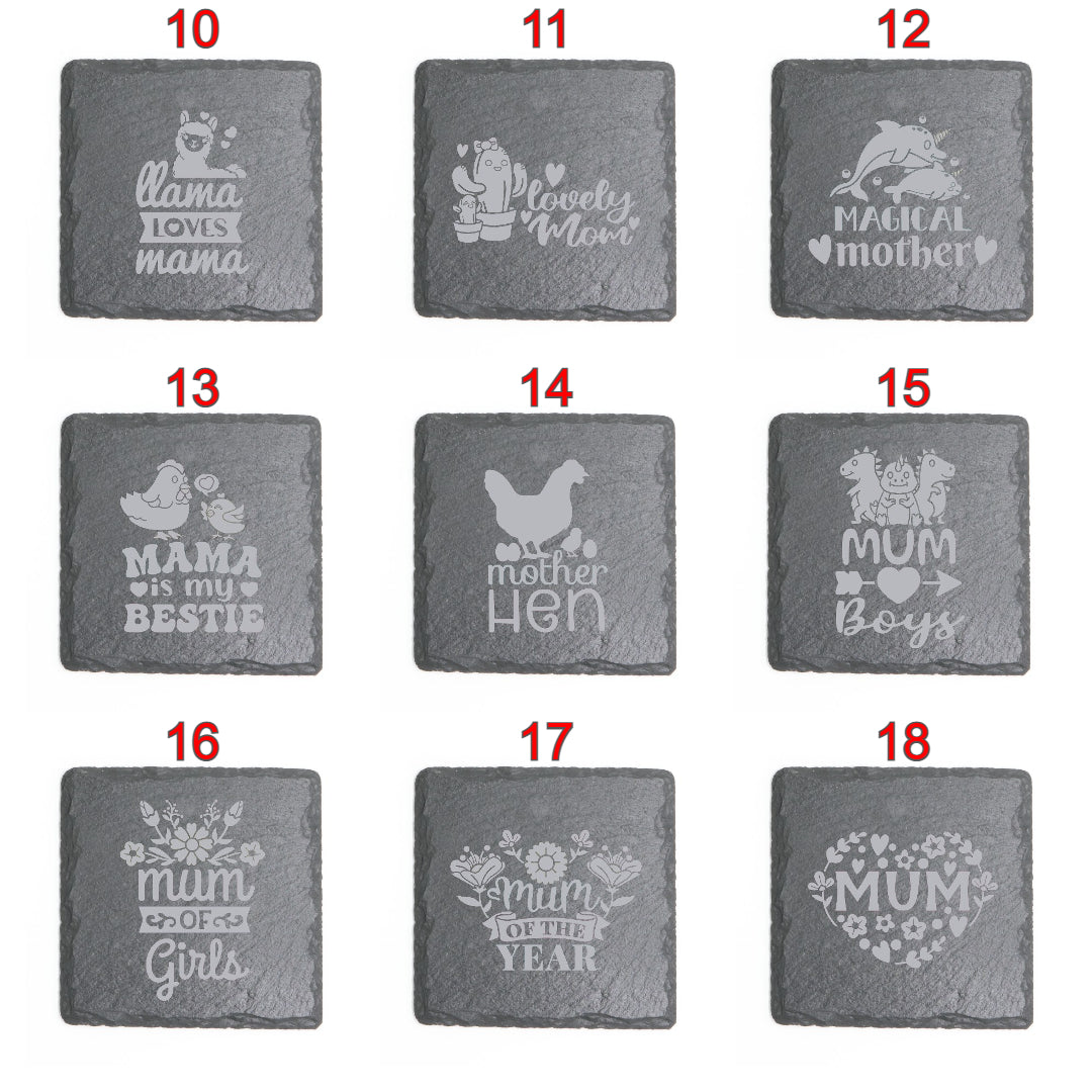 Square Slate Coasters (Mother's Day)