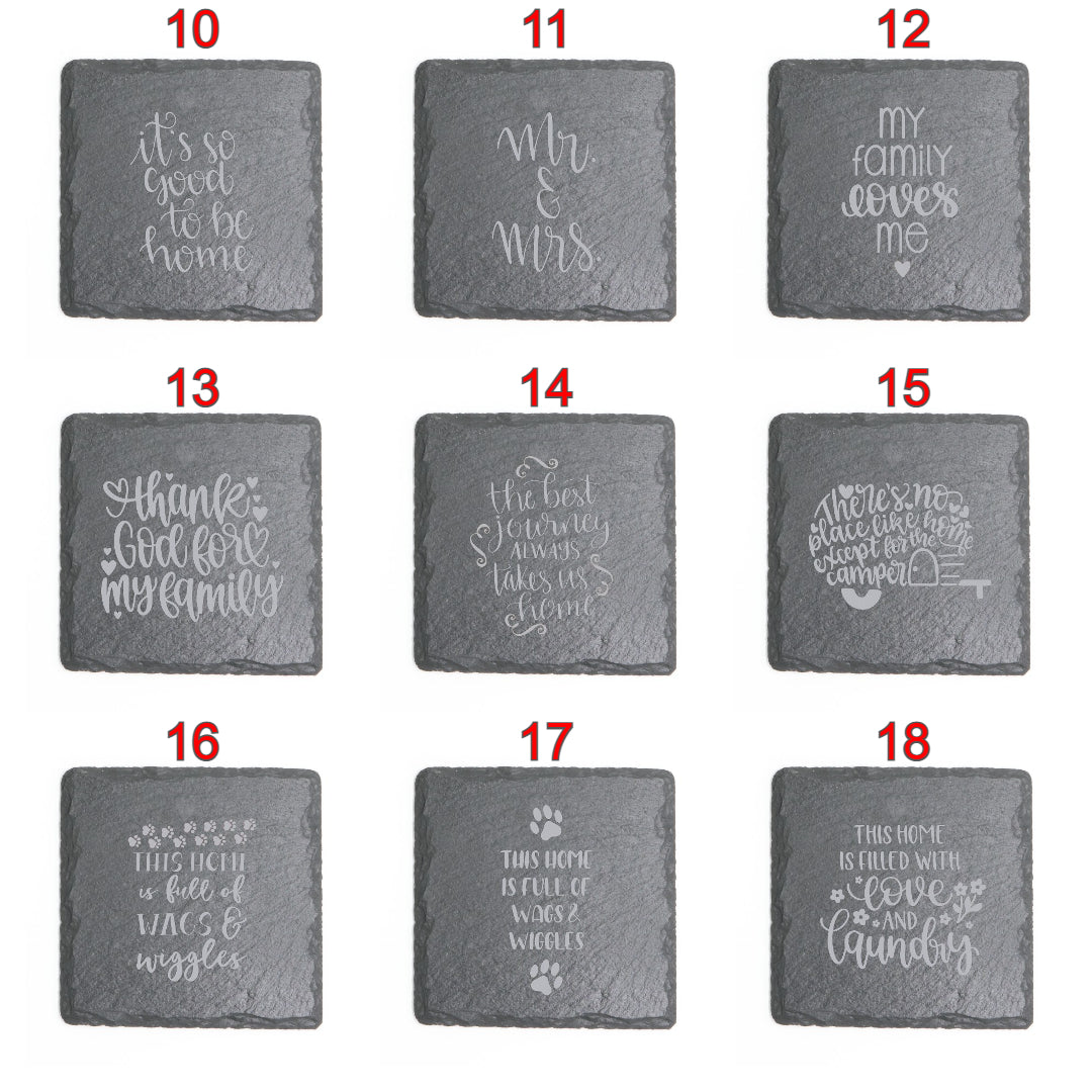 Square Slate Coasters (Home)