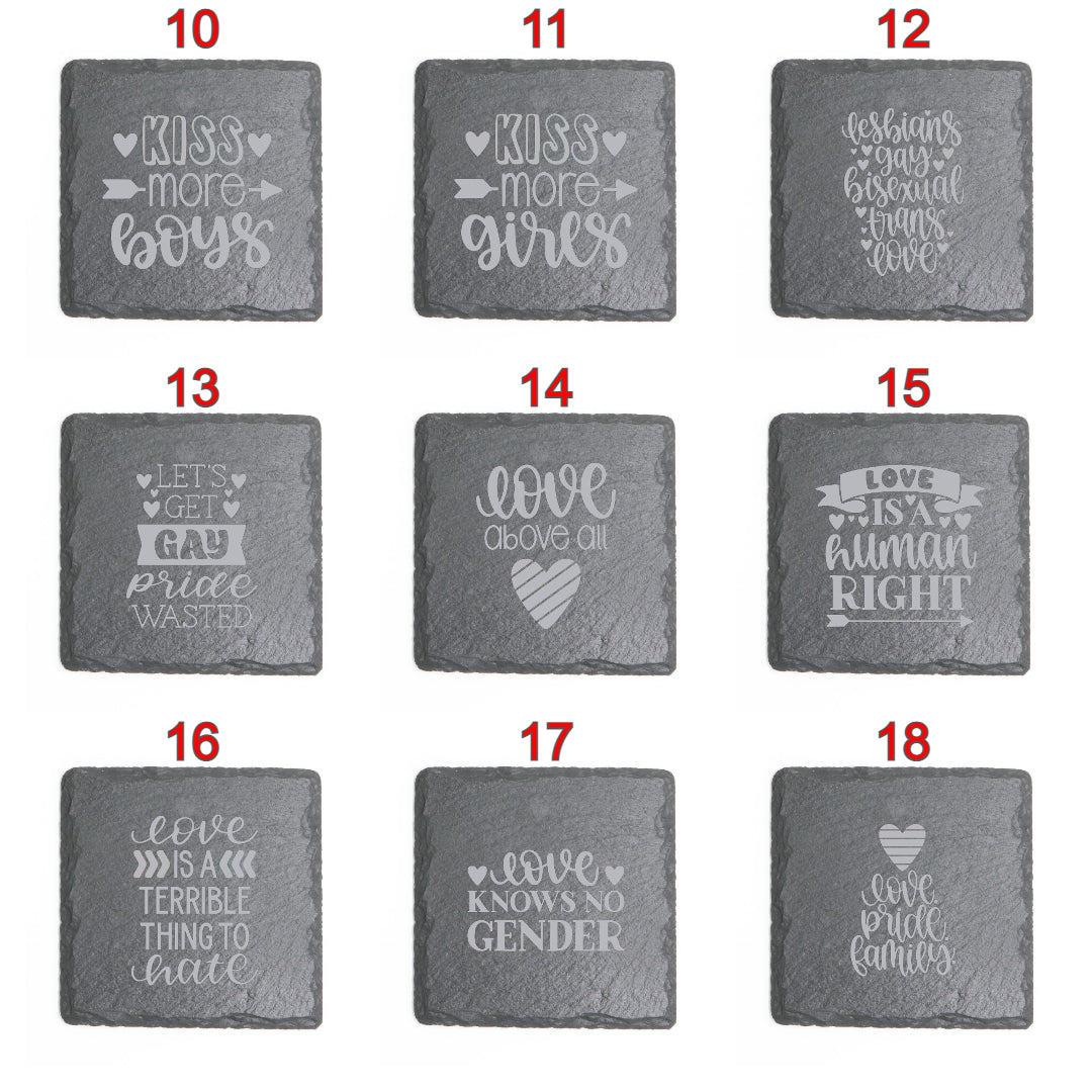 Square Slate Coasters (Pride)