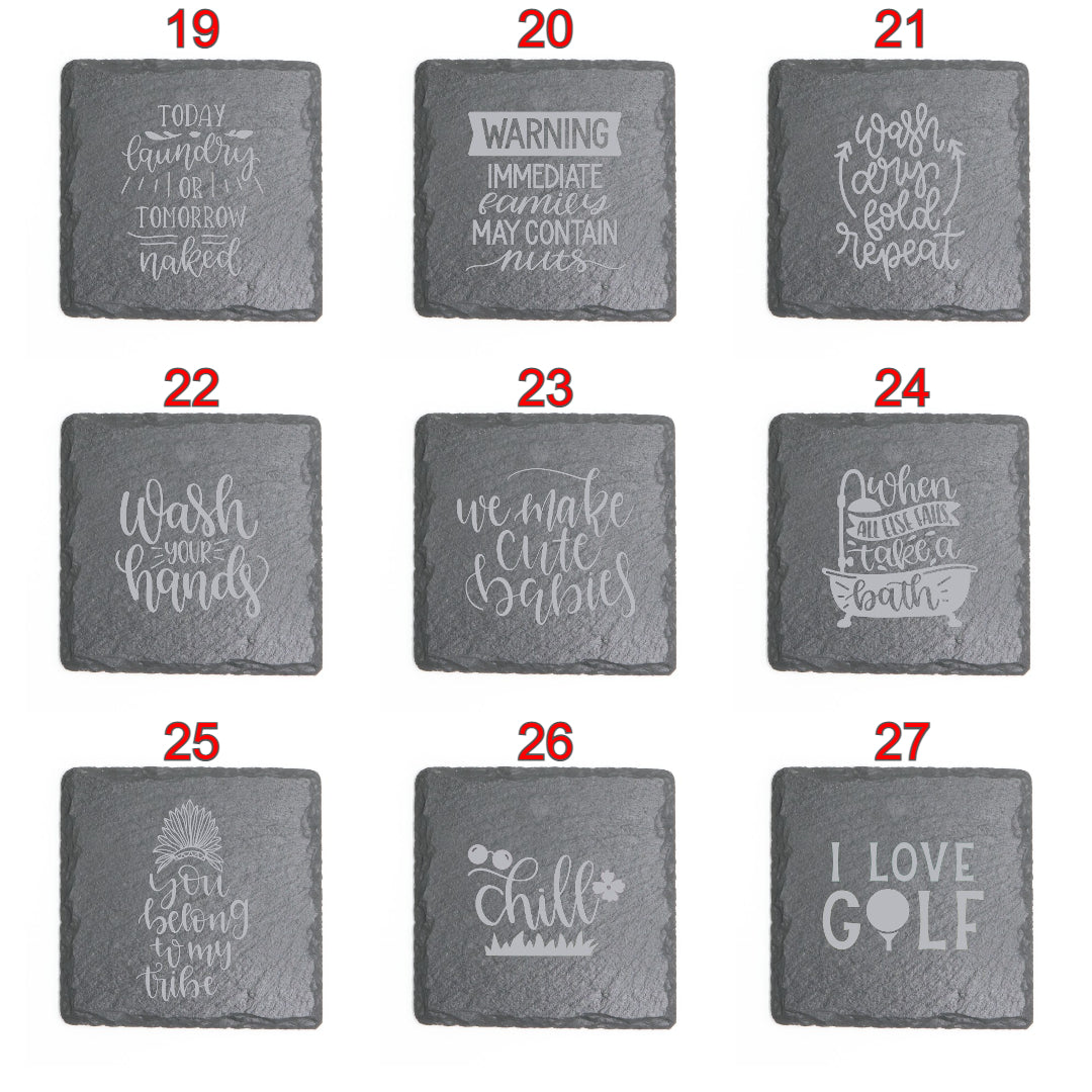 Square Slate Coasters (Home)