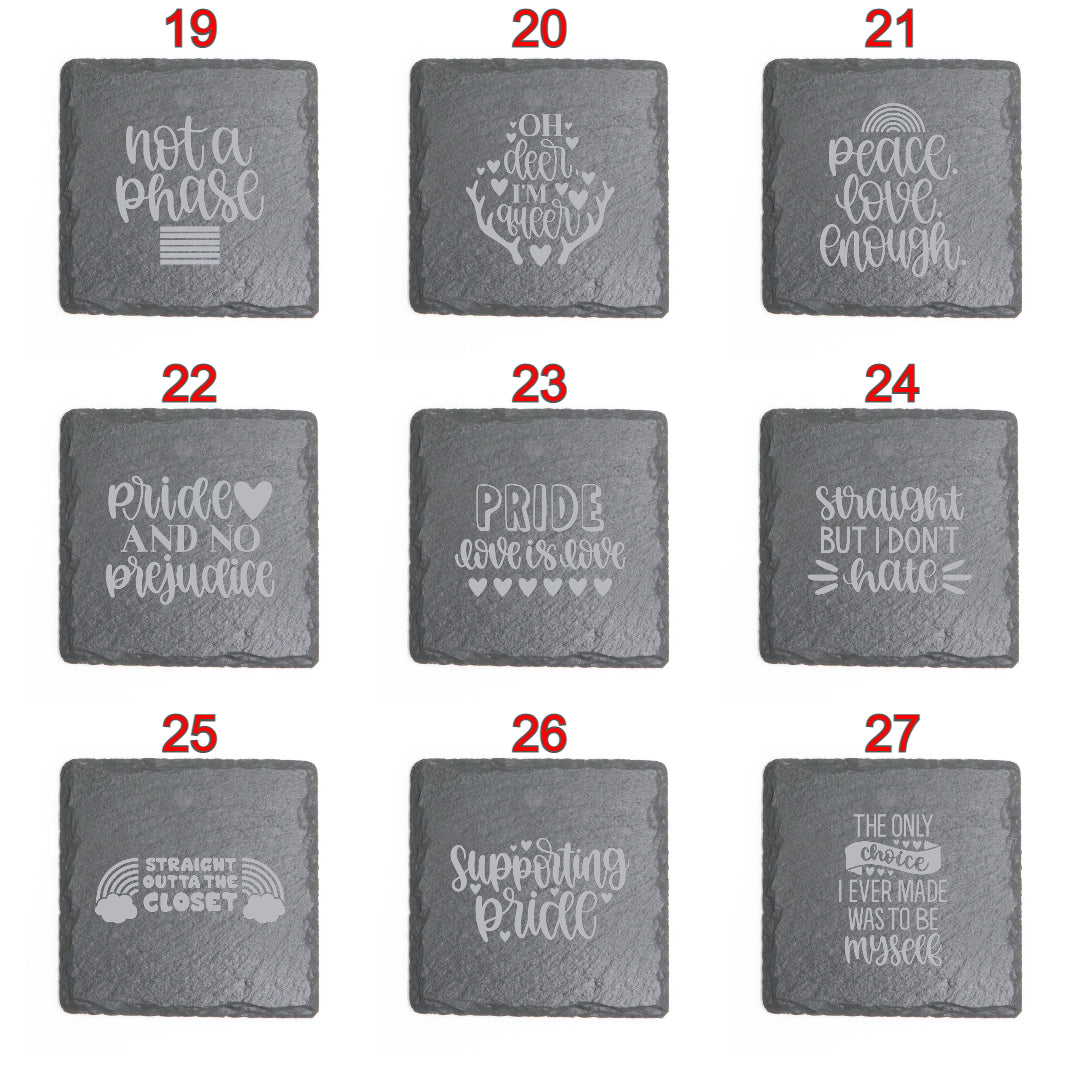 Square Slate Coasters (Pride)