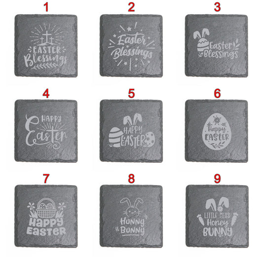 Square Slate Coasters (Easter)