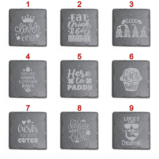 Square Slate Coasters (St. Patricks)