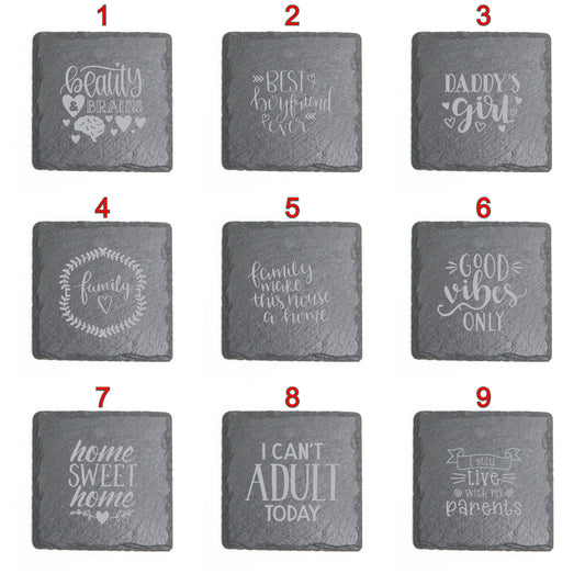 Square Slate Coasters (Home)