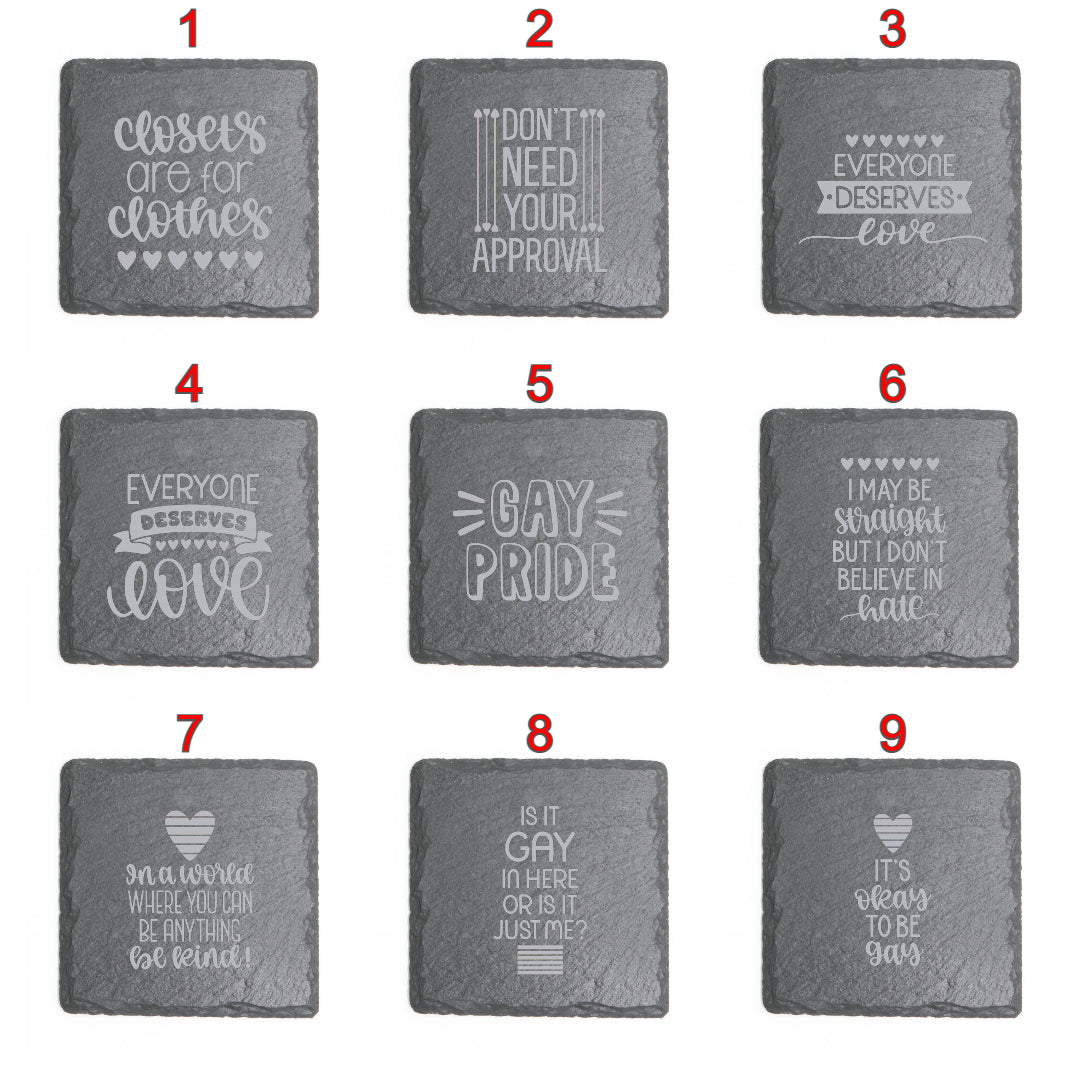 Square Slate Coasters (Pride)