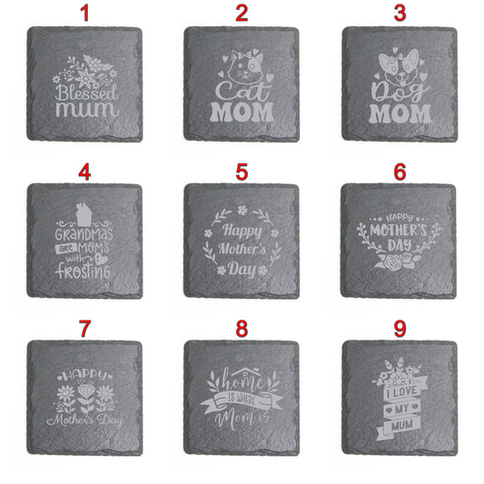 Square Slate Coasters (Mother's Day)