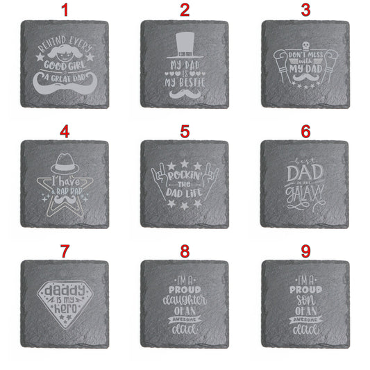 Square Slate Coasters (Father's Day)