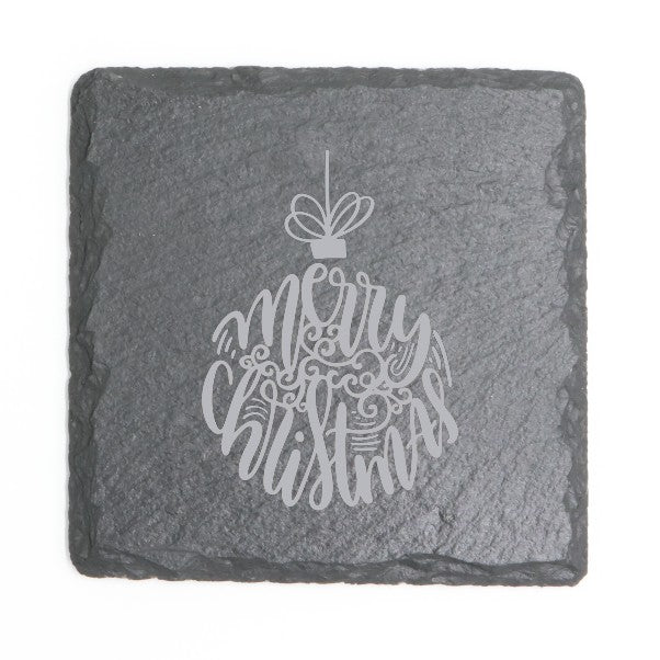 Square Slate Coasters (Christmas)