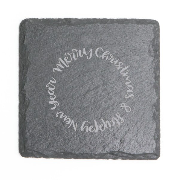 Square Slate Coasters (Christmas)