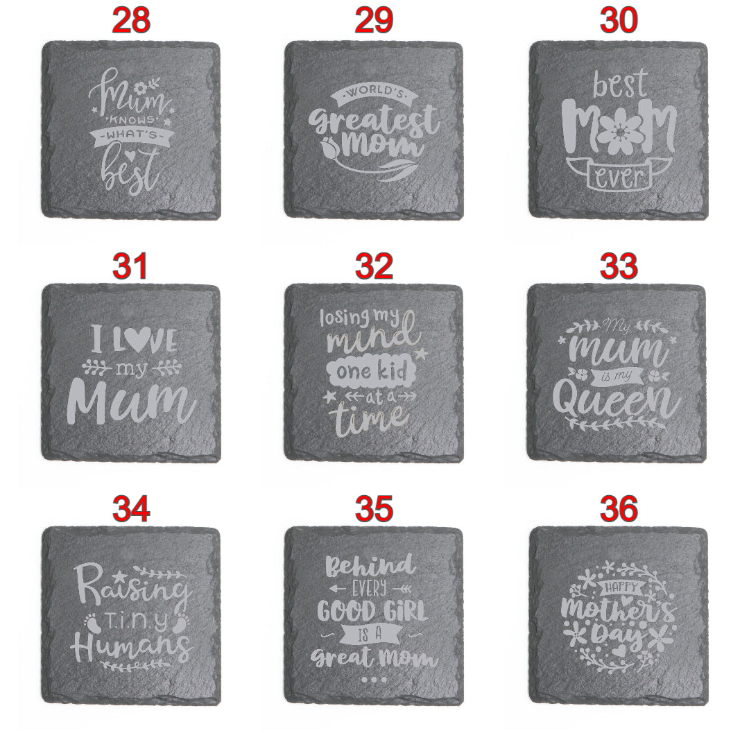 Square Slate Coasters (Mother's Day)