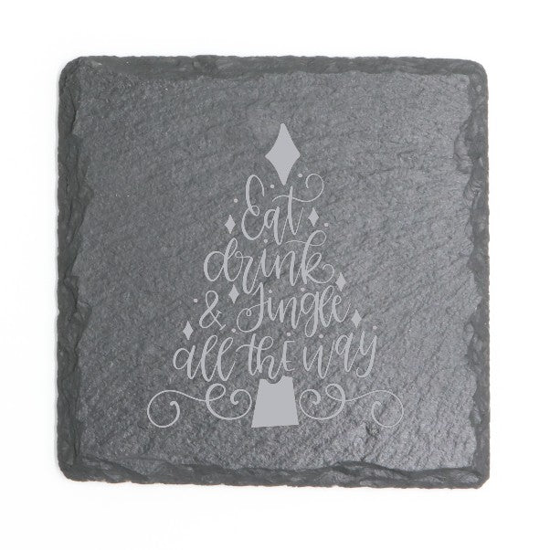 Square Slate Coasters (Christmas)