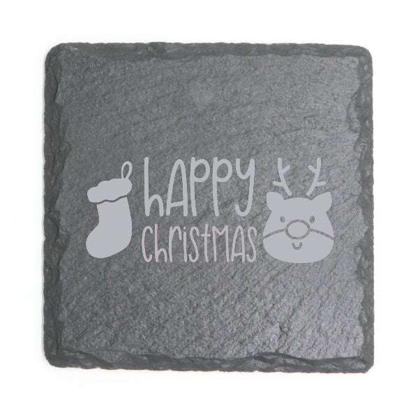 Square Slate Coasters (Christmas)