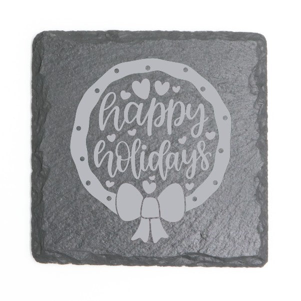 Square Slate Coasters (Christmas)