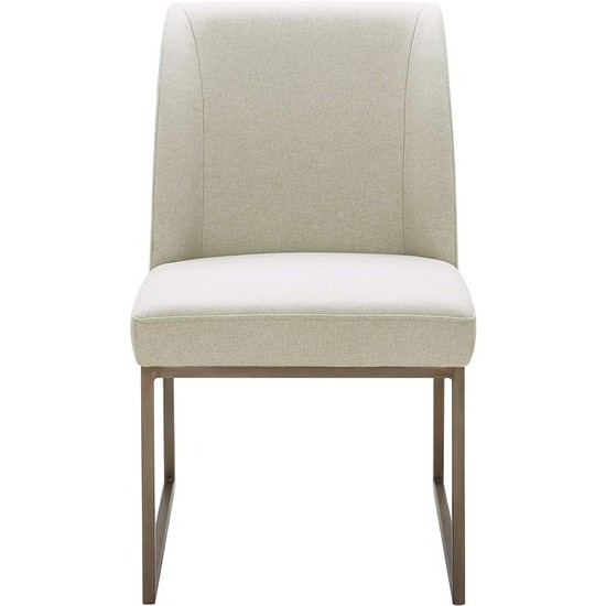 Comfortable Set of 4 Munich Stone Fabric Dining Chair
